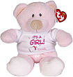 833052 - It's A Girl Personalized ©Ty Inc. "Baby Pink" Teddy Bear